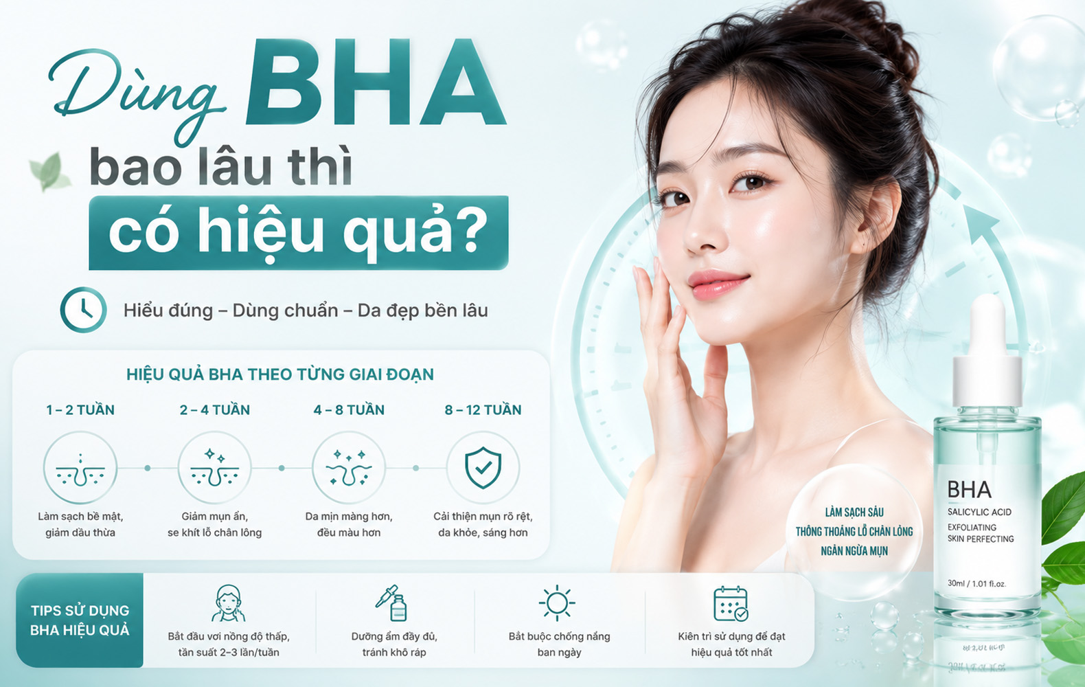 Giải đáp chi tiết: Dùng BHA bao lâu thì có hiệu quả?